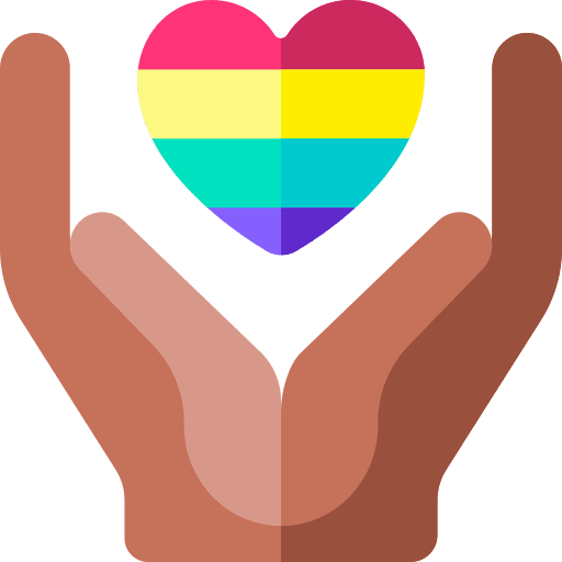 Pride hands and gestures love and romance love icon