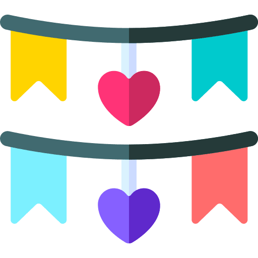 Garlands flags decoration party icon