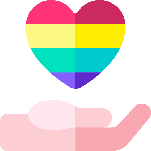 Heart love and romance gay rainbow icon