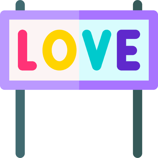 Love placard love world pride day icon