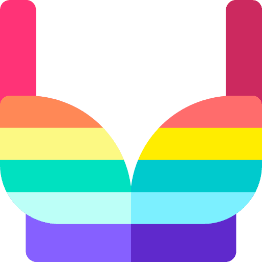 Bra rainbow woman underwear icon