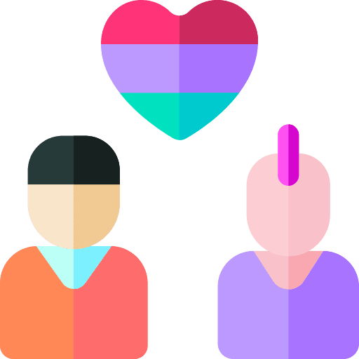 Couple hearts heart gay icon