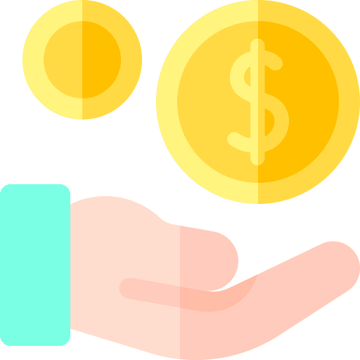 Earn earn hand money icon