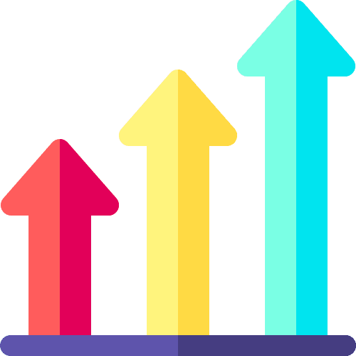Growth statistics graphic business and finance icon