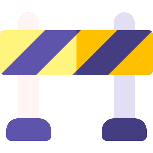 Obstacle road barrier security signaling icon Obstacle road barrier security signaling icon