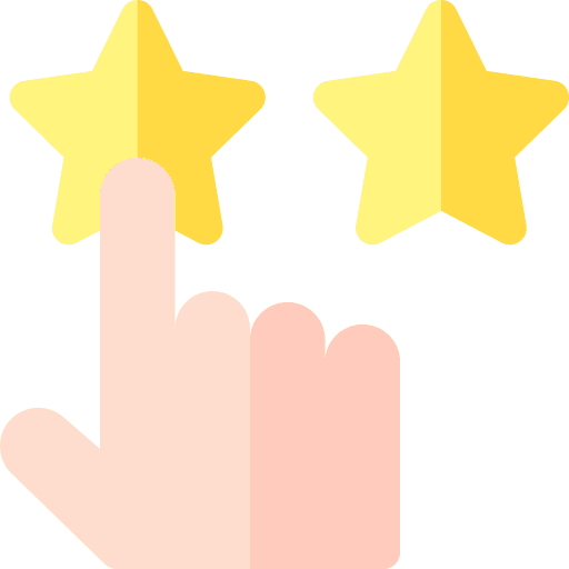 Rate feedback star hand icon Rate feedback star hand icon