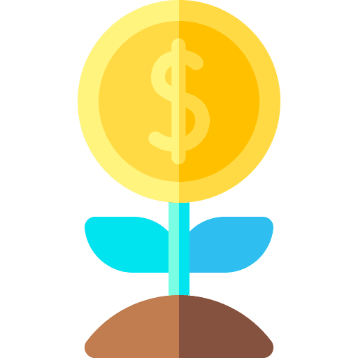 Growth currency investment coin icon Growth currency investment coin icon