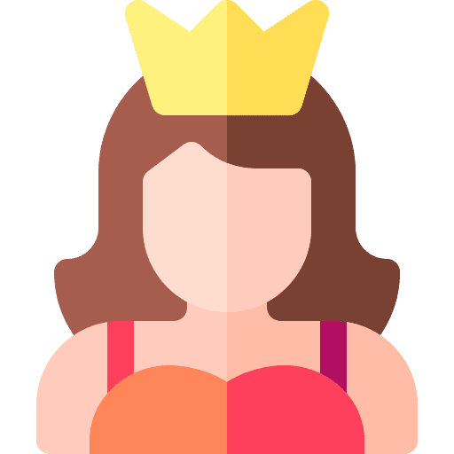 Princess character brown hair princess icon