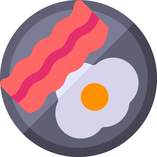 Bacon food and restaurant eggs breakfast icon