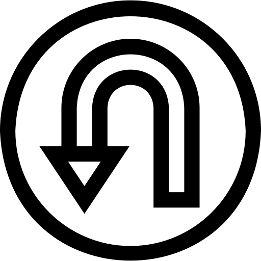 U turn traffic sign direction arrow direction icon U turn traffic sign direction arrow direction icon