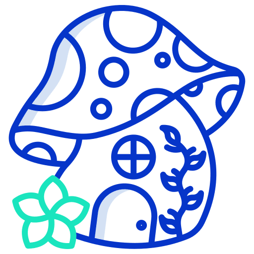 Home children mushroom house icon Home children mushroom house icon