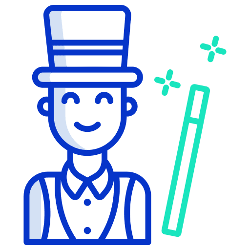 Magician showman entertainer professions and jobs icon Magician showman entertainer professions and jobs icon