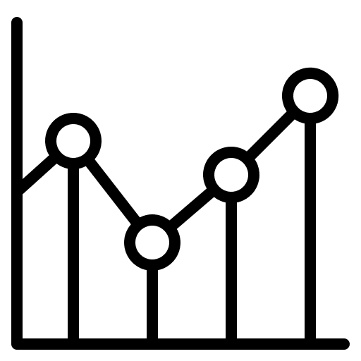 Line chart graph line infographic state icon