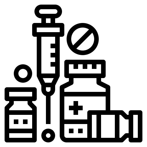Medicine vaccine syringe injection icon