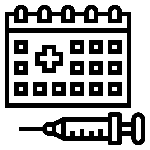 Calendar medicine appointment syringe icon