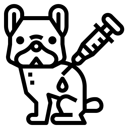 Dog pet veterinary vaccine icon