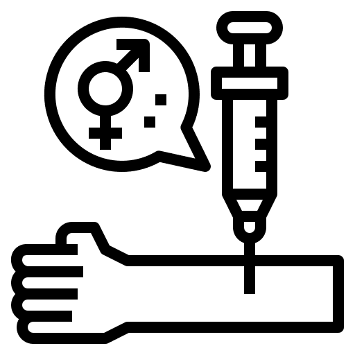 Hormone therapy vaccine syringe arm icon