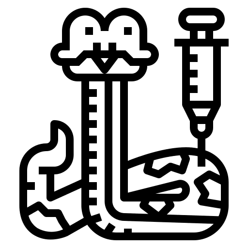Snake veterinary animal syringe icon