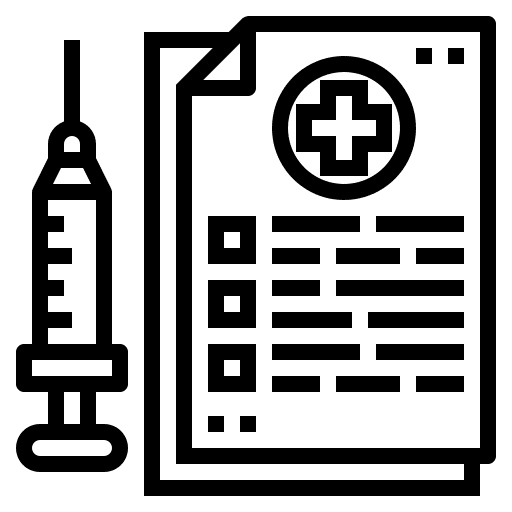 Vaccine record medicine document healthcare icon
