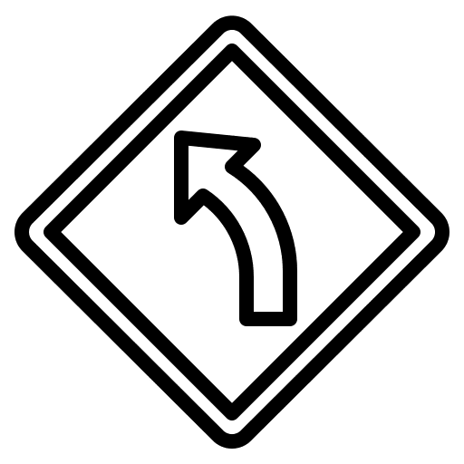 Left turn road sign traffic sign left turn icon Left turn road sign traffic sign left turn icon
