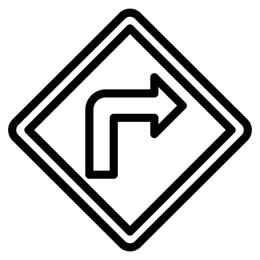 Turn right signaling road sign turn right icon