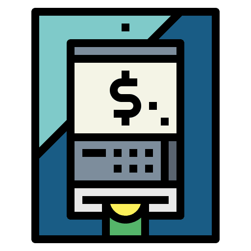 Atm withdrawal business and finance business icon