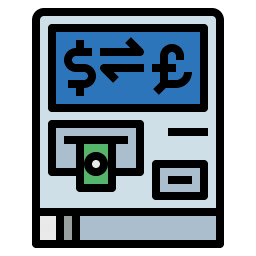 Exchange money machine finance icon