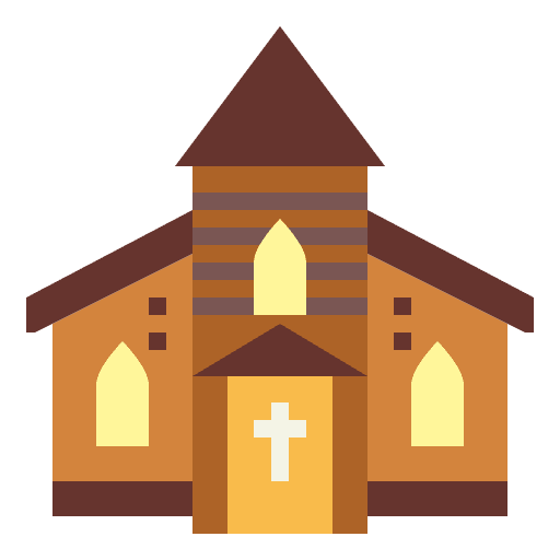Church catholic religious architecture and city icon Church catholic religious architecture and city icon