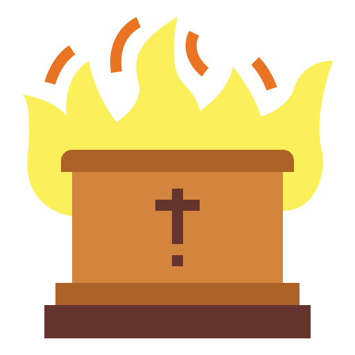 Cremation coffin cremation fire icon