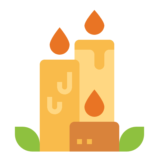 Candles burning wellness decoration icon Candles burning wellness decoration icon