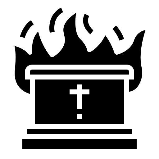 Cremation funeral fire cultures icon