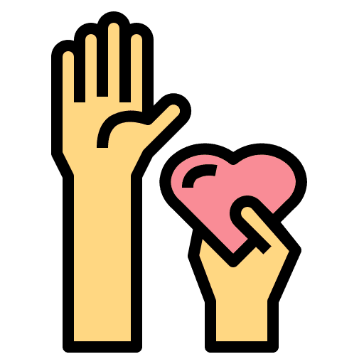 Hands up donation volunteer hands up icon