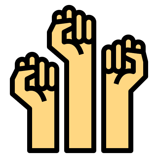 Solidarity donation hands charity icon