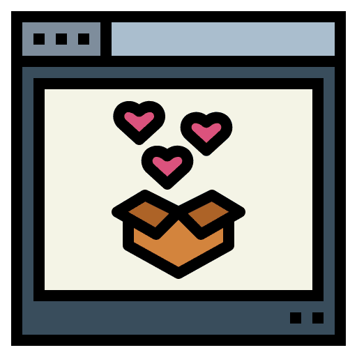 Online donation online box heart icon Online donation online box heart icon