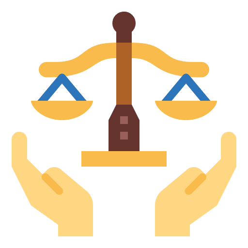 Justice hand protection law icon