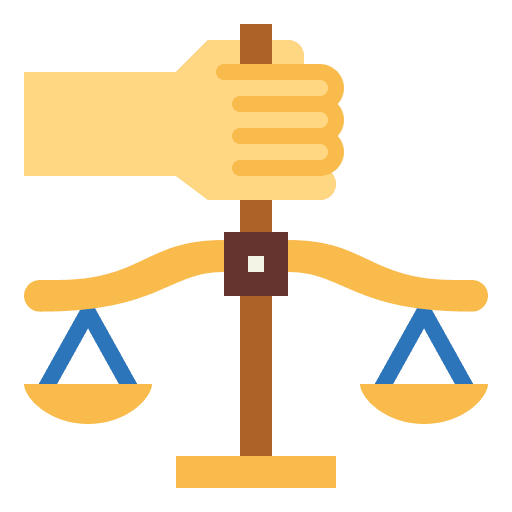 Law scale judge justice icon
