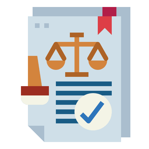 Legal license official documents stamp icon