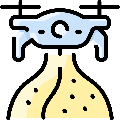 Drone farming watering drone icon