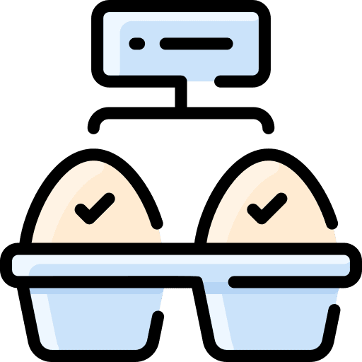 Eggs organic farming and gardening tray icon
