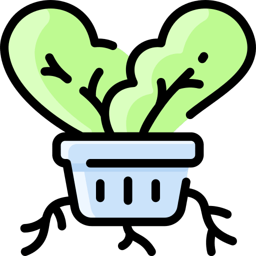 Hydroponic water organic farming and gardening icon