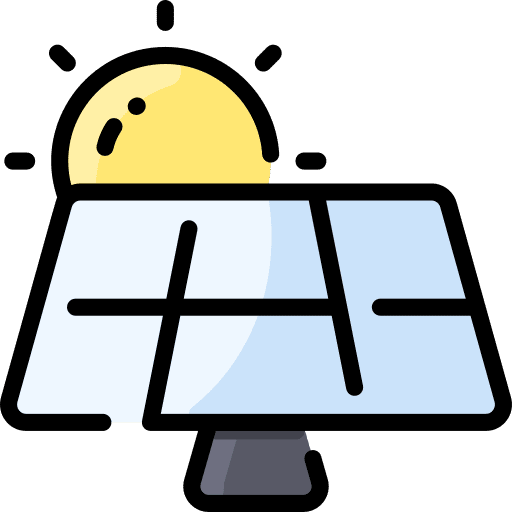 Solar panel eco friendly farming and gardening solar panel icon