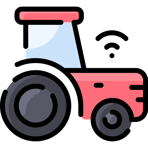 Tractor garden profile vehicle icon