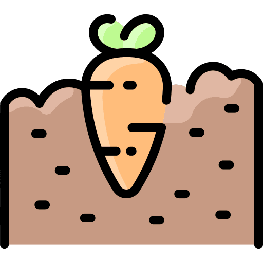 Carrot organic vegetable farming icon