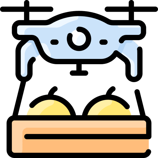 Drone egg farming and gardening smart farm icon