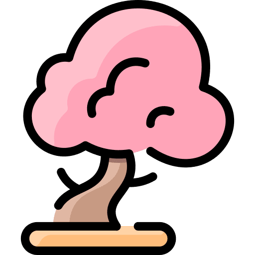 Sakura forest woodland environment icon