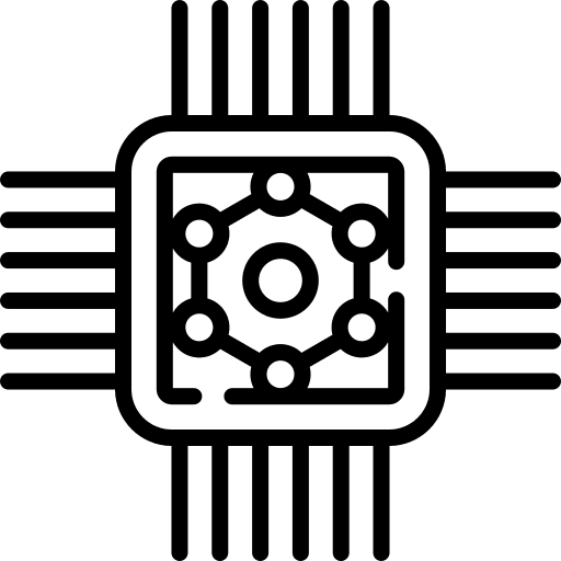 Chip processor chip nanotechnology icon Chip processor chip nanotechnology icon