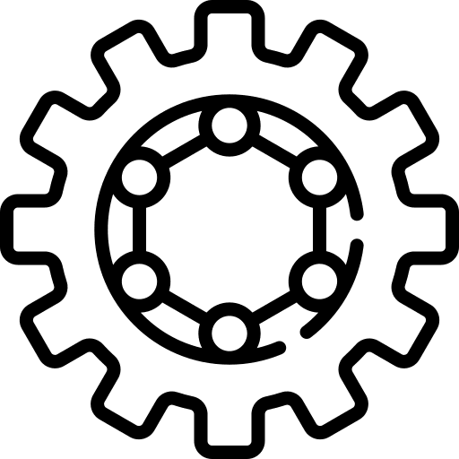Nanotechnology management gear nanotechnology icon Nanotechnology management gear nanotechnology icon