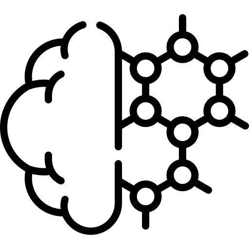 Brain technology artificial intelligence nanotechnology icon Brain technology artificial intelligence nanotechnology icon