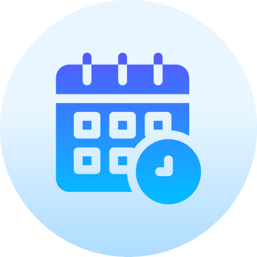 Calendar follow up deadline clock icon