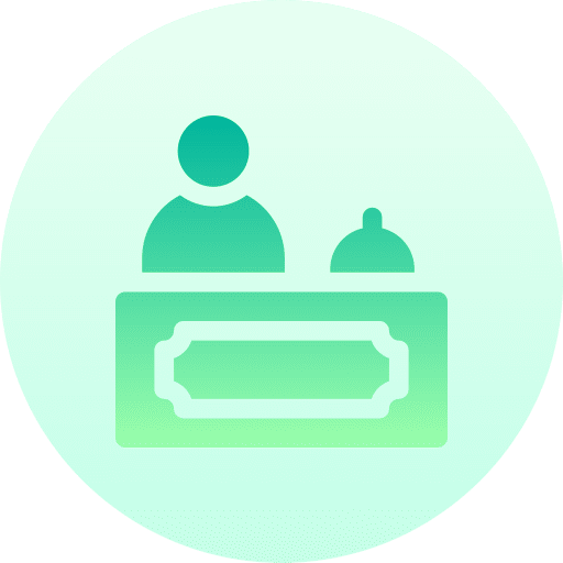 Reception security user desk icon Reception security user desk icon